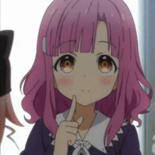 🌷 Anime, Mädchen, pinke Haare, süß, Cartoon telegram sticker