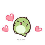 😍 süß, kawaii, Herz, grün, Blob, fröhlich, Chibi telegram sticker