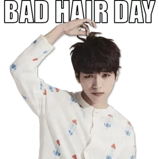 😓 BAD HAIR DAY 엉망인 머리, 머리카락, 사람, 캐주얼 telegram sticker