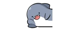 🦈 dauphin, dessin animé, mignon, animal, créature marine, océan, mammifère, joyeux telegram sticker