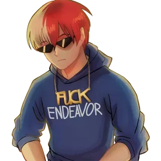 😎 Shoto Todoroki My Hero Academia FUCK ENDEAVOR Anime, My Hero Academia, Shoto Todoroki, Endeavor, Kata-kata kasar, Stiker whatsapp sticker