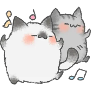 🥱 kat, dansen, schattig, dier, cartoon, sticker whatsapp sticker
