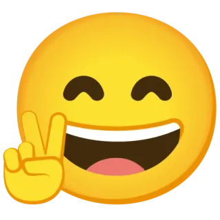 ✌ Emoji, Paix, Sourire, Joyeux, Jaune telegram sticker