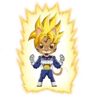💪 Vegeta Dragon Ball Z Anime, Gato, Vegeta, Dragon Ball Z, Super Saiyajin, Chibi, Lindo, Fusión telegram sticker