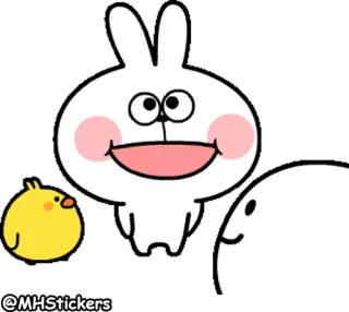 🤪 coniglietto, pulcino, coniglio, carino, animale, cartone animato telegram sticker