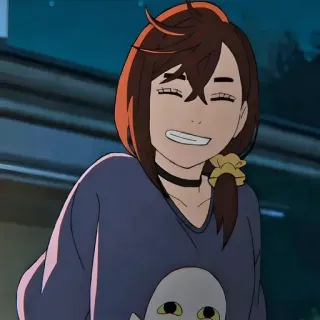 😁 Anime, Mädchen, Süß, Lächelnd, Cartoon telegram sticker