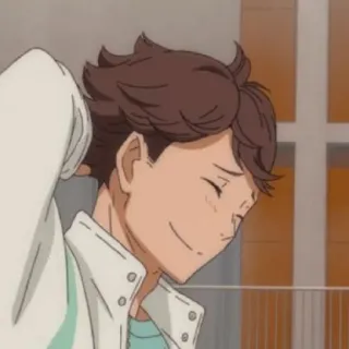🦉 Oikawa Tooru Haikyuu!! Аниме, Haikyuu, Ойкава Тоору, Стикер, Персонаж telegram sticker