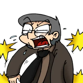 🤬 Cartoon, Boos, Gefrustreerd, Expressie, Emotie, Schreeuwen whatsapp sticker