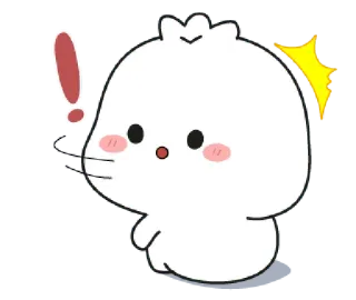 ❗️ Cartoon, Niedlich, Ausruf, Überraschung, Kawaii, Figur telegram sticker