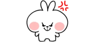😠 怒り, ウサギ, かわいい, 漫画, 動物, バニー, キャラクター telegram sticker