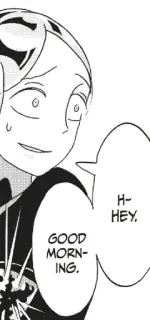 😅 H- HEY. GOOD MORNING. Anime, Manga, Guten Morgen, Hallo telegram sticker
