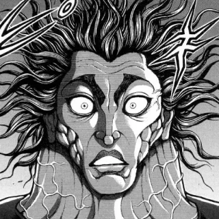😬 Yujiro Hanma Baki มังงะ, อนิเมะ, ศิลปะการต่อสู้, กล้ามเนื้อ, นักสู้ telegram sticker