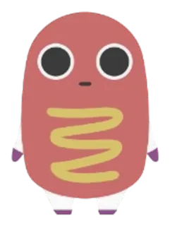 🍴 Cachorro-quente, Comida, Desenho animado, Personagem, Mostarda telegram sticker