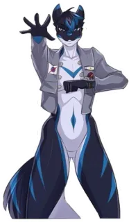 💙 Furry, Anthropomorph, Wolf, Anime, Cartoon, Charakter, Illustration telegram sticker