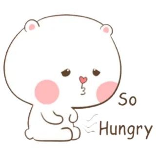 😑 So Hungry hongerig, schattig, beer, cartoon, eten, schattig telegram sticker