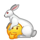 🤔 rabbit, thinking, emoji, confusion, pondering, uncertainty whatsapp sticker