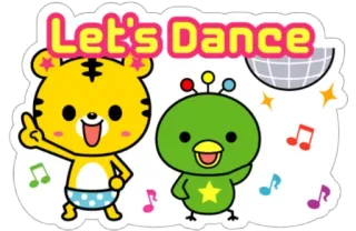 💃 Let's Dance ballo, musica, carino, personaggi, disco, festa telegram sticker