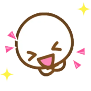 😆 feliz, bonitinho, kawaii, emoticon, adesivo, alegre, alegre whatsapp sticker