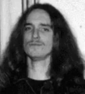 😐 uomo, capelli lunghi, baffi, ritratto, bianco e nero telegram sticker