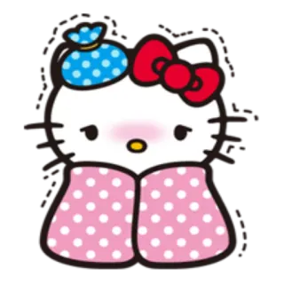 🤧 Hello Kitty mignon, chaton, Sanrio, dessin animé, kawaii, malade, couverture telegram sticker