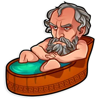 🛁 cartoon, man, bath, bathtub, water, relaxing, ancient telegram sticker