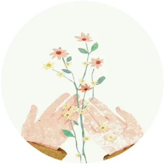 🌸 цветы, руки, цветочный, весна, нежный, природа telegram sticker