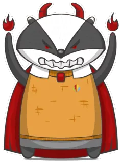 👿 diavolo, tasso, cartone animato, mostro, demone, fuoco, rosso, arrabbiato whatsapp sticker