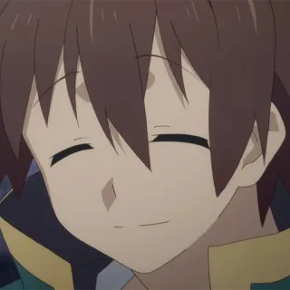 ⚔️ Kazuma Konosuba 动漫, 微笑, 开心, 异世界, 棕色头发 telegram sticker