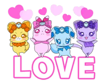 ❤ LOVE amor, fofo, animais, rosa, corações telegram sticker
