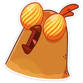 😳 스티커, 만화, 오렌지, 캐릭터, 얼빠진, 웃긴 telegram sticker