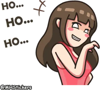 😈 HO... HO... HO... cartoon, woman, expression, happy telegram sticker