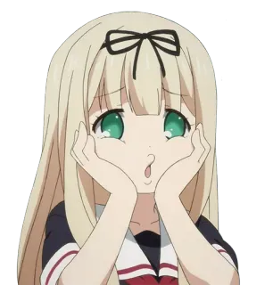 😯 Anime, Gadis, Lucu, Kartun, Stiker telegram sticker