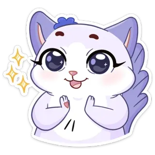 🤩 mignon, chat, animal, sticker, dessin animé, kawaii, paillettes whatsapp sticker