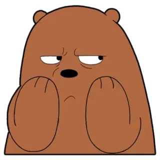😒 Grizz We Bare Bears Phim hoạt hình, Gấu, Gấu xám, We Bare Bears, Động vật, Nhân vật telegram sticker