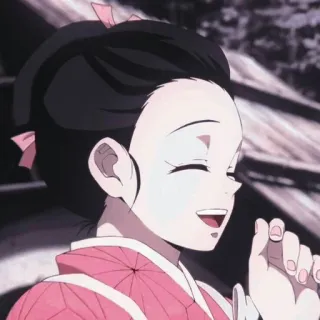 ⛓ Nezuko Kamado Demon Slayer nezuko, kamado, demon slayer, anime, gadis, tersenyum telegram sticker