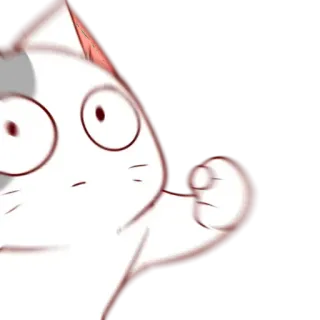 😸 แมว, การ์ตูน, สัตว์, สติกเกอร์, สีขาว, ตลก, ตกใจ whatsapp sticker