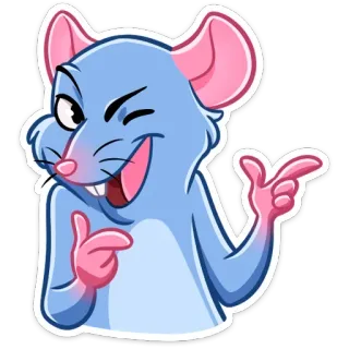 😉 rat, animal, dessin animé, pistolet doigt, drôle, fantaisiste telegram sticker