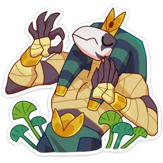 👌 怪物, 卡通, 生物, 国王, 角色, 木乃伊, 植物, 手势 whatsapp sticker