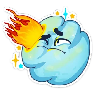 😵 cloud, fire, meteor, sad, weather telegram sticker