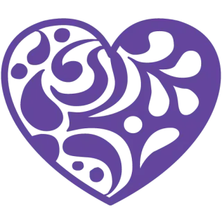 💜 corazón, amor, púrpura, ornamentado, decoración, diseño whatsapp sticker