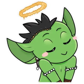 😇 yêu tinh, dễ thương, hoạt hình, fantasy, nhãn dán telegram sticker