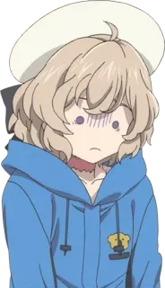 😰 anime, character, cartoon, cute, girl, illustration telegram sticker