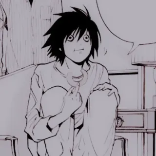 🔭 L Lawliet Death Note L, Anime, Manga, Personaggio, Death Note, Detective, Dolce telegram sticker
