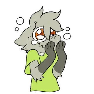 😽 cartoon, anthropomorphic, cute, animal, sticker, crying, sad, character whatsapp sticker