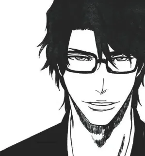 ♥ Sosuke Aizen Bleach anime, manga, character, glasses, smirk telegram sticker