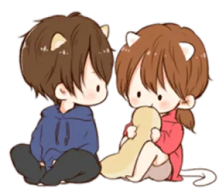 😶 kot, anime, kreskówka, kawaii, słodki telegram sticker