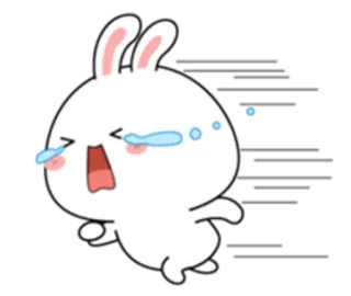 😭 lapin, pleurer, triste, lapin, kawaii, émotion, larmes whatsapp sticker
