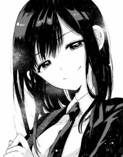 😉 Anime, Manga, Estudiante, Linda, Chica, Pelo negro whatsapp sticker