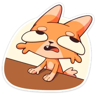 🙄 cartoon, fox, sleepy, animal, cute, sticker whatsapp sticker