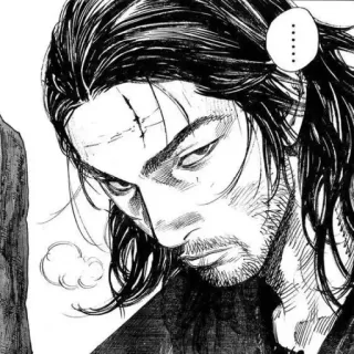 🤍 Miyamoto Musashi Vagabond Manga, Samurai, Schwert, Krieger, Vernarbt, Musashi telegram sticker